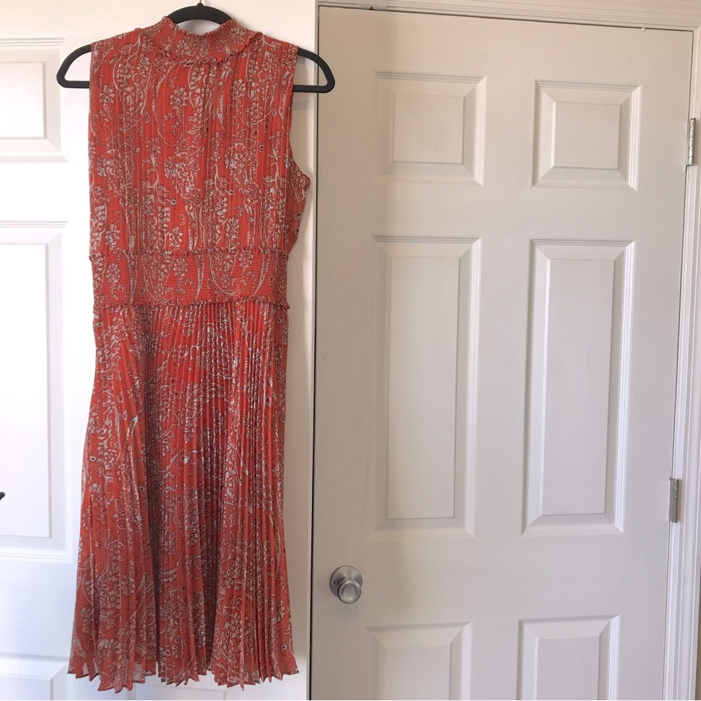 Orange Nanette Lepore Smocked Pleated Dress